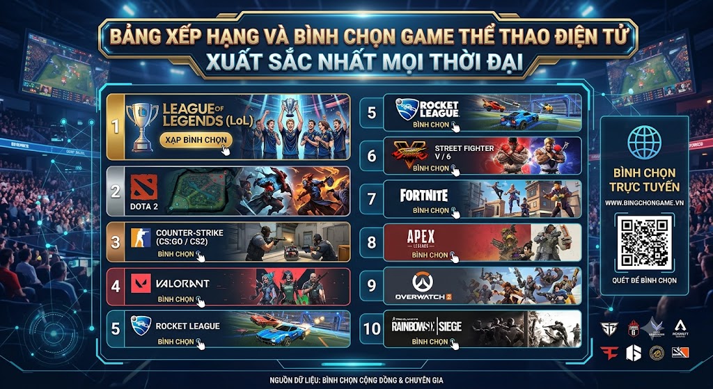 bình chọn game thể thao điện tử xuất sắc nhất
