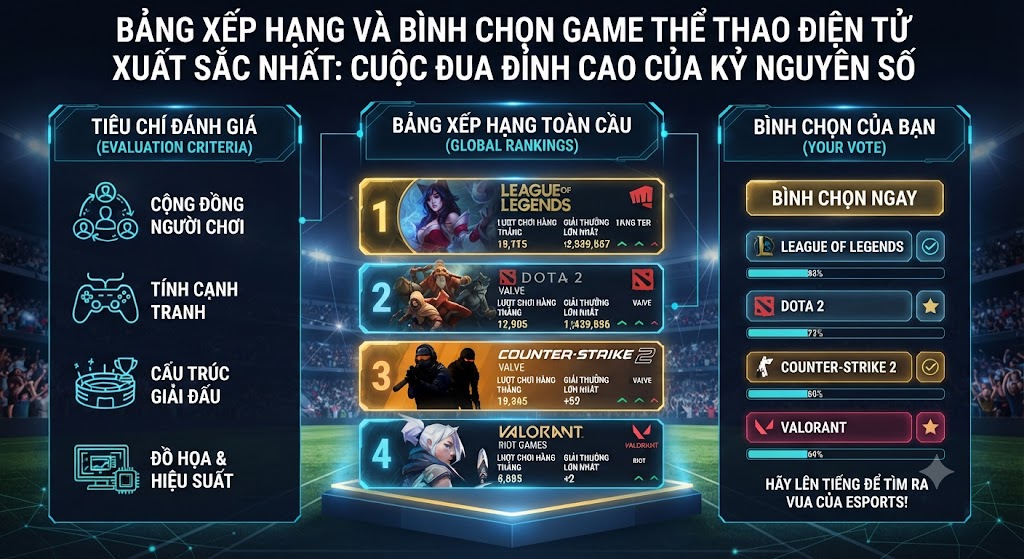 bình chọn game thể thao điện tử xuất sắc nhất